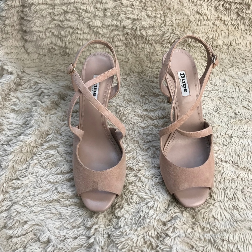 Blush Suede Cross Strap Sandal Pump